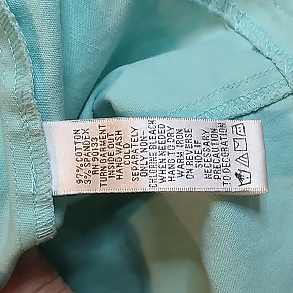 Quacker Factory Teal Jean Rhinestoned Vest. Women's Size Large - Picture 6 of 6